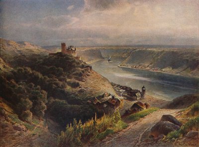 Burg Katz con vista sulla Loreley, 1923 da Nicolai Astudin