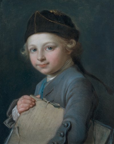 Ritratto di un giovane ragazzo con un portfolio da Nicolas Bernard Lepicie
