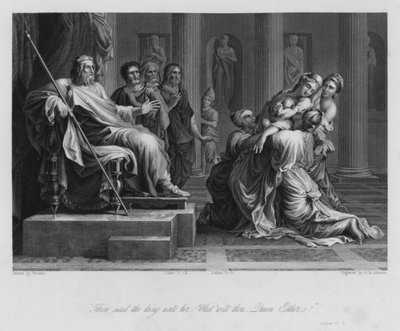 Ester davanti ad Assuero, Ester V, 3 da Nicolas (after) Poussin