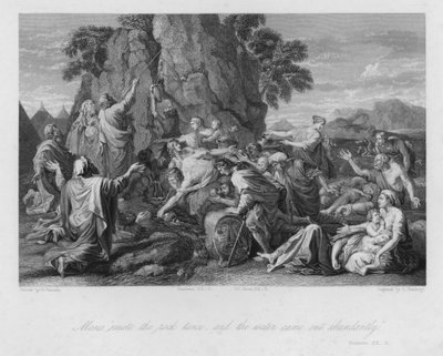 Mosè colpisce la Roccia, Numeri XX da Nicolas (after) Poussin