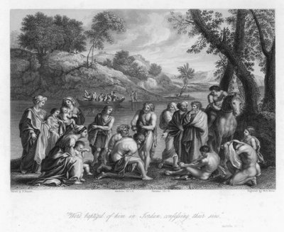 Il ministero di Giovanni Battista, Matteo III, 6 (incisione) da Nicolas (after) Poussin