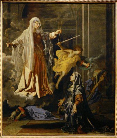 Il miracolo della peste di Saint Francoise Romaine ... da Nicolas (attr.to) Poussin