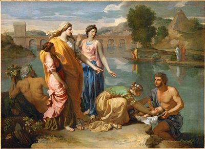 Mosè salvato dalle piene del Nilo dalla figlia del Faraone ... da Nicolas (attr.to) Poussin