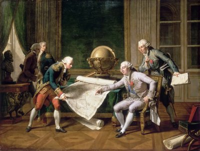 Luigi XVI dà istruzioni al Capitano La Pérouse da Nicolas André Monsiaux