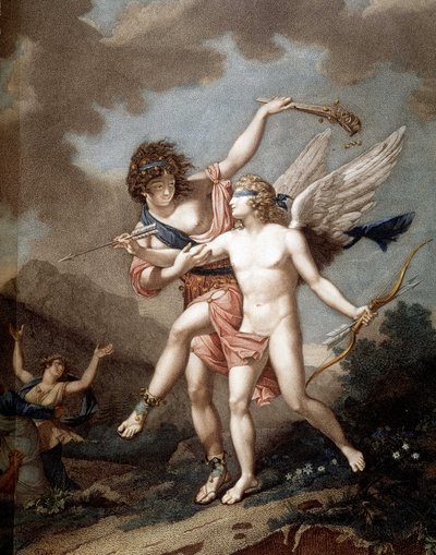 Amore guidato dalla follia da Nicolas Andre (after) Monsiau