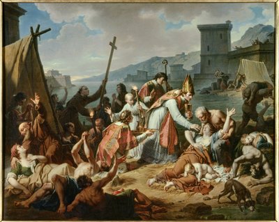 Devozione di Monsignor de Belsunce durante la peste del 1720 a Marsiglia da Nicolas Andre Monsiau