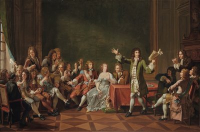 Molière legge Tartuffe a casa di Ninon de Lenclos da Nicolas Andre Monsiau