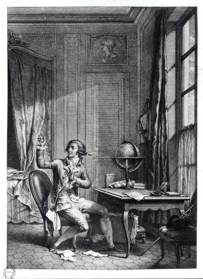 St. Preux riceve il ritratto di Julie, illustrazione da 