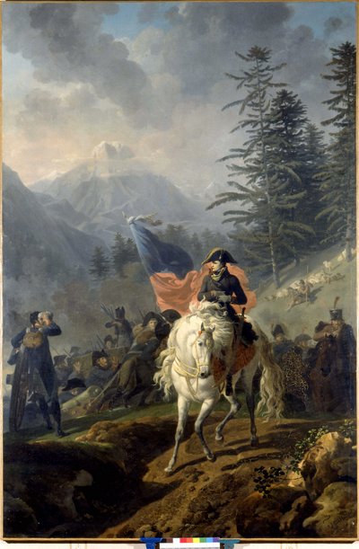 Napoleone Bonaparte attraversa il Colle di San Bernardo - di Nicolas-Antoine Taunay, olio su tela da Nicolas Antoine Taunay