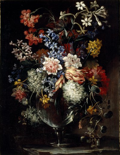 Fiori in un vaso su un ripiano da Nicolas Baudesson
