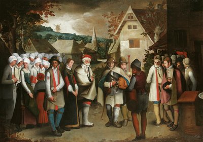 Una processione di nozze attraverso una città da Nicolas Baullery