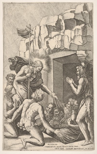 Cristo nel limbo, dopo Raffaello, 1541 da Nicolas Beatrizet