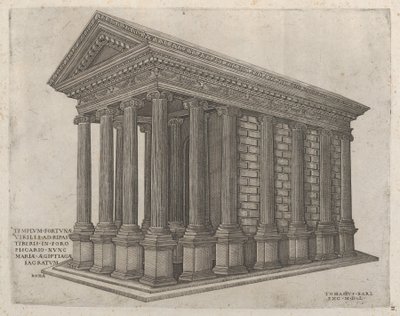 Speculum Romanae Magnificentiae: Il Tempio della Fortuna a Roma da Nicolas Beatrizet