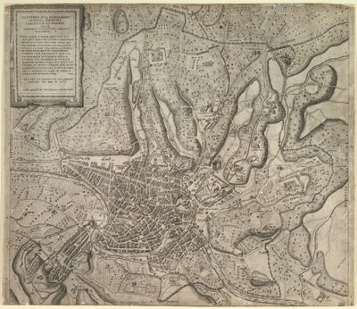 Speculum Romanae Magnificentiae: Vista di Roma da Ovest da Nicolas Beatrizet