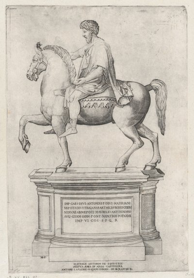 Statua equestre di Marco Aurelio sul Campidoglio da Nicolas Beatrizet