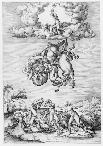 La caduta di Fetonte, 1540-66 da Nicolas Beatrizet