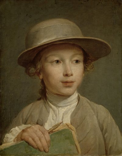 Ragazzo con un libro da disegno da Nicolas Bernard Lepicie