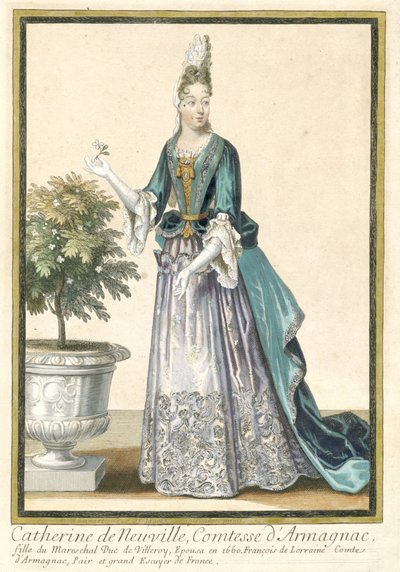 Ritratti di Catherine de Neuville, Contessa di Armagnac da Nicolas Bonnart (fils)