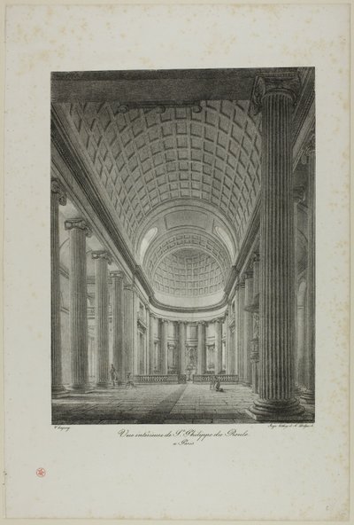 Veduta interna di St. Philippe du Roule, Parigi da Nicolas Chapuy