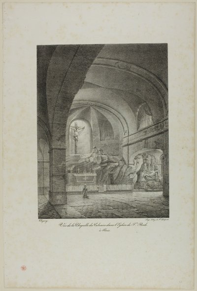 Veduta della Cappella del Calvario nella Chiesa di San Rocco, Parigi da Nicolas Chapuy