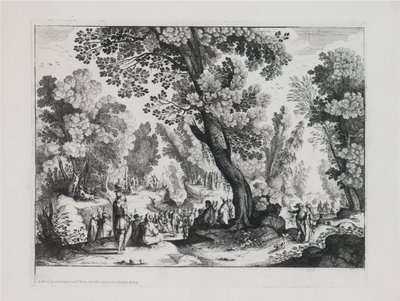 Paesaggio boscoso con il sermone di San Giovanni Battista da Nicolas Cochin