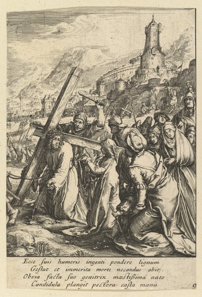 Cristo che porta la croce, dalla Passione di Cristo da Nicolas Cochin