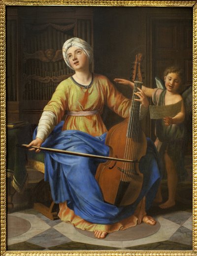 Santa Cecilia. Dipinto di Nicolas Colombel (1646-1717), olio su legno. Arte francese XVII-XVIII secolo. Museo delle Belle Arti di Rouen da Nicolas Colombel