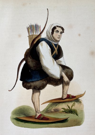 Samoiedo, abitante della Siberia, incisione colorata da Costumi dell