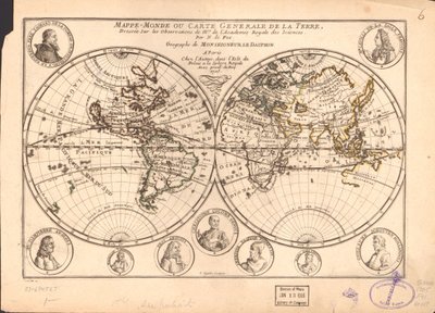 Mappamondo o carta generale della terra LOC 83694567 da Nicolas de Fer