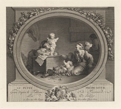 Il piccolo predicatore da Nicolas Delaunay after Jean Honoré Fragonard