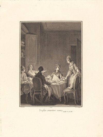 Sophie rimettiti da Nicolas Delaunay after Jean Michel Moreau