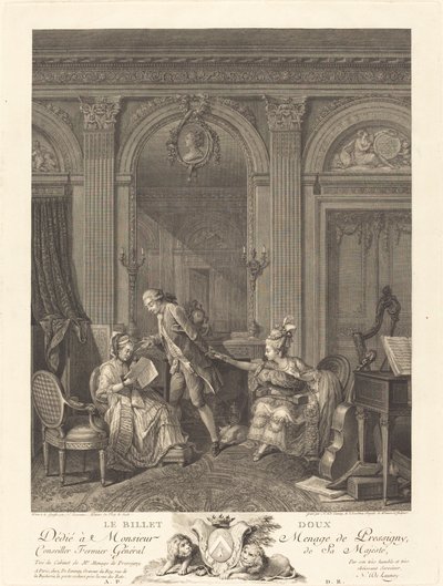 Il Biglietto Dolce da Nicolas Delaunay after Nicolas Lavreince