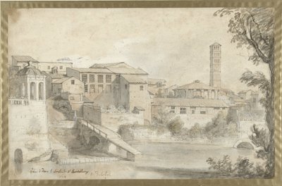 Isola Tiberina con il monastero di San Bartolomeo da Nicolas Delobel