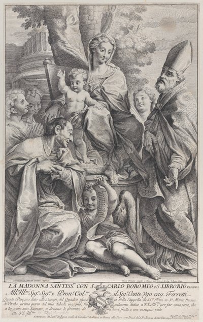 Vergine e Bambino con San Liborio e Carlo Borromeo, 1693-95 da Nicolas Dorigny