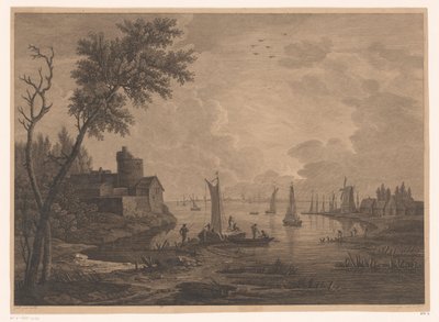 Paesaggio con barche da pesca da Nicolas Dufour