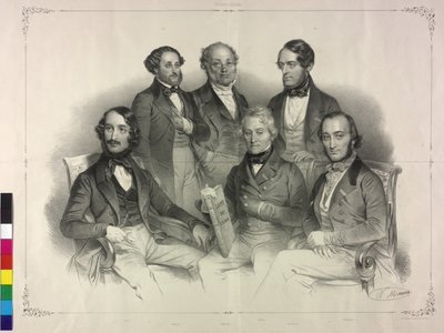 Tableau con immagini di Henry Wilhelm Ernst famoso violinista da Nicolas Eustache Maurin