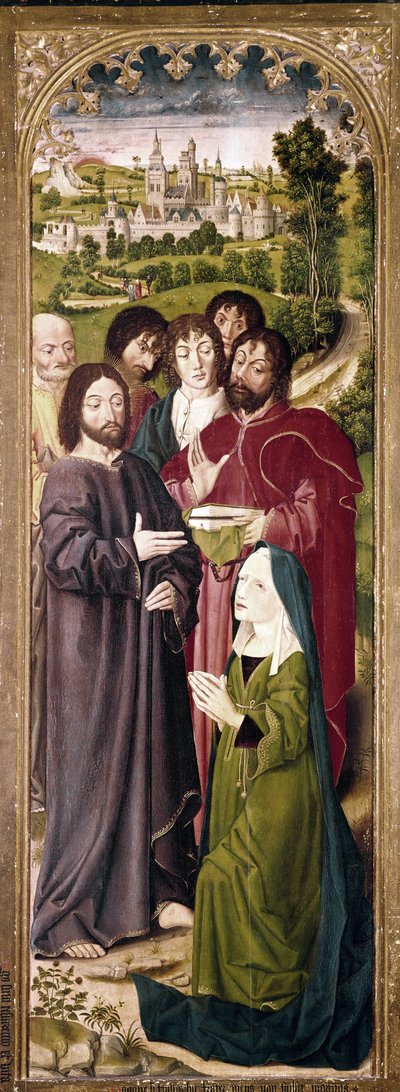 La resurrezione di Lazzaro: Marta davanti a Cristo (dettaglio del pannello sinistro) da Nicolas Froment
