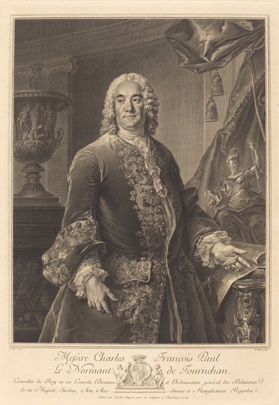 Charles Francois Paul Le Normant de Tournehem da Nicolas Gabriel Dupuis after Louis Tocqué