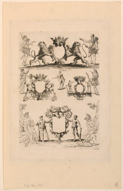 Progetto per stemma, da "Livre de Cartouches" da Nicolas Guerard