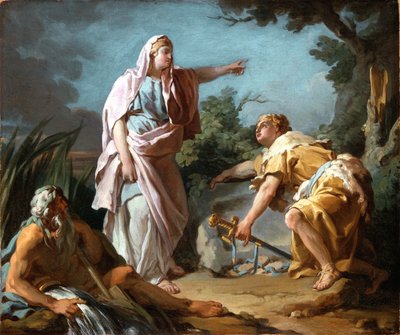 Aethra mostra a suo figlio Teseo il luogo dove suo padre aveva nascosto le sue armi, 1768 da Nicolas Guy Brenet