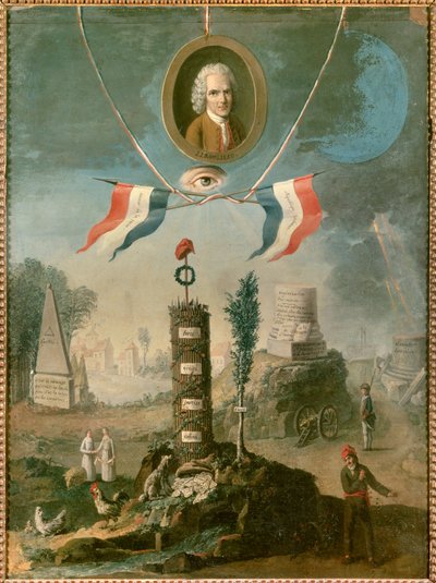 Allegoria rivoluzionaria: Ritratto di Jean Jacques Rousseau da Nicolas Henri Jeaurat de Bertry