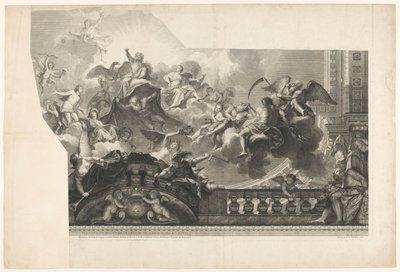 Affresco del soffitto con riunione di dei (tavola 2) da Nicolas Henri Tardieu