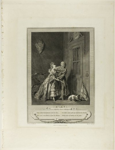 Chiamata inattesa, da Monument du Costume Physique et Moral de la fin du Dix-huitième siècle da Nicolas Joseph Voyez