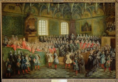 Letto di giustizia tenuto nel Parlamento alla maggioranza di Luigi XV (1710-74), 22 febbraio 1723 da Nicolas Lancret