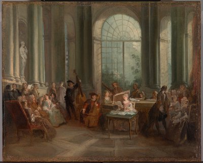 Concerto nella sala ovale del castello di Pierre Crozat a Montmorency da Nicolas Lancret