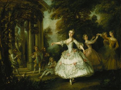 Mademoiselle Salle come Venere con le Tre Grazie da Nicolas Lancret
