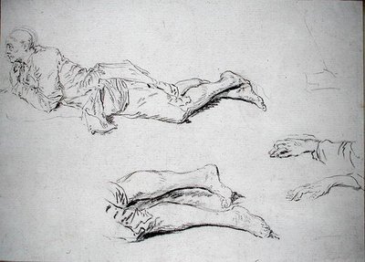 Studio di un uomo sdraiato a terra da Nicolas Lancret
