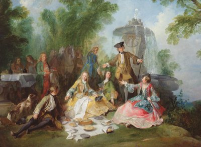 Il pasto della battuta di caccia, c. 1737 da Nicolas Lancret
