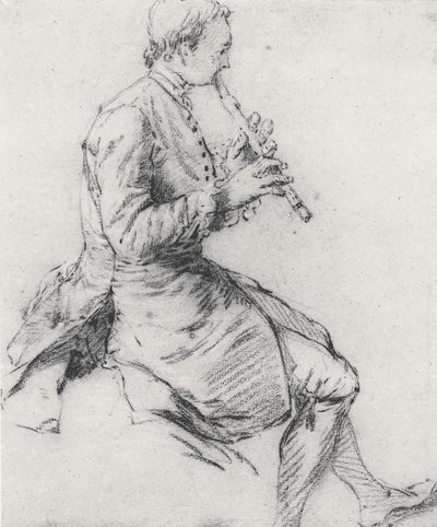 Il suonatore di flauto dolce da Nicolas Lancret