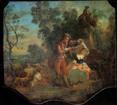 Il pastore indiscreto Scena bucolica che raffigura un giovane pastore che solleva il velo sotto il quale una giovane pastorella dorme. Dipinto di Nicolas Lancret (1690-1743). XVIII secolo Dim. 0,84 x 0,95 m. Tours, Museo delle Belle Arti da Nicolas Lancret